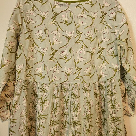 Gudrun Sjoden Green and Yellow Floral Midi Dress - Picture 5 of 9